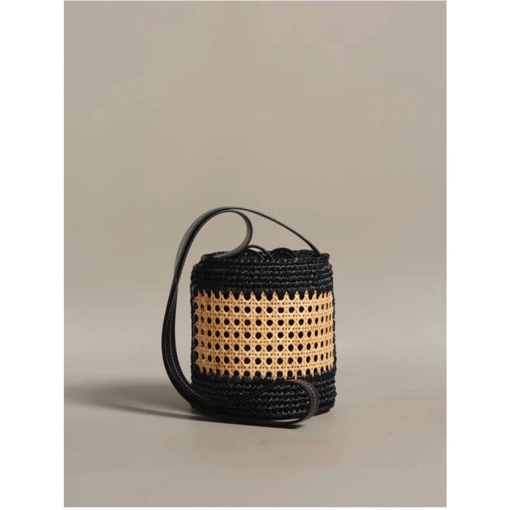 JENNY KAYNE Tropez Straw Raffia Bucket Bag